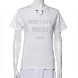 LOUIS VUITTON Icon Logo Print Chain T-shirt White, S